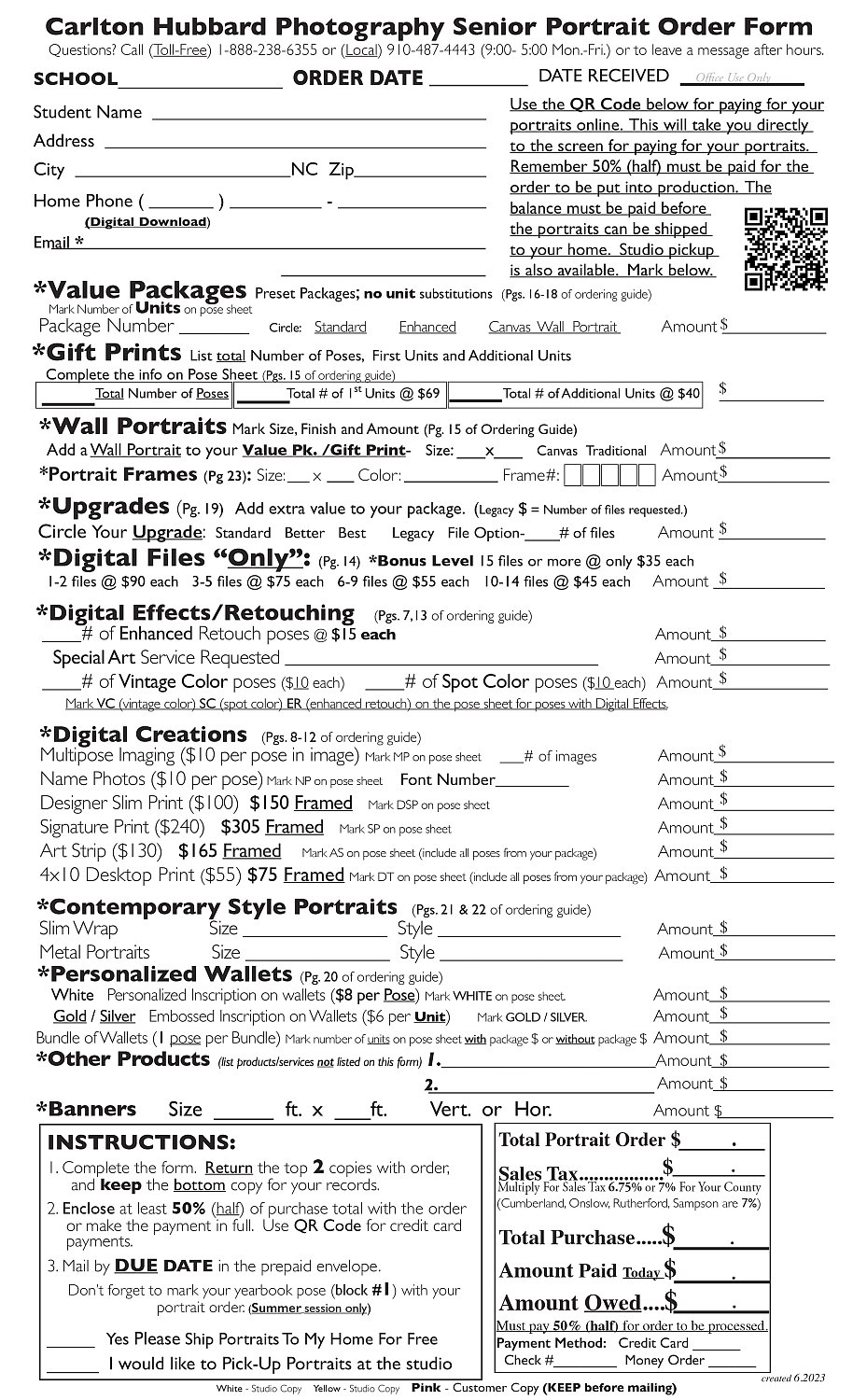 Senior Order Forms 