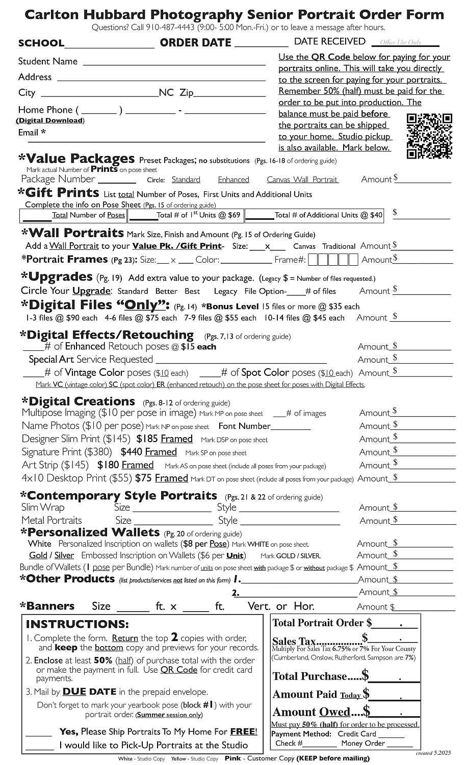 Senior Order Forms 